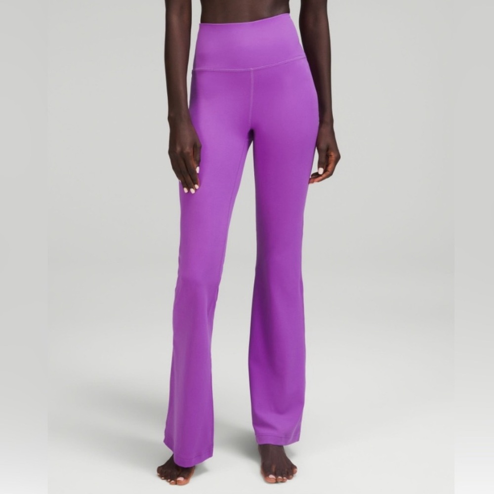 LULULEMON GROOVE SUPER HIGH RISE PANT NULU 32” SIZE 8 MOONLIT MAGENTA